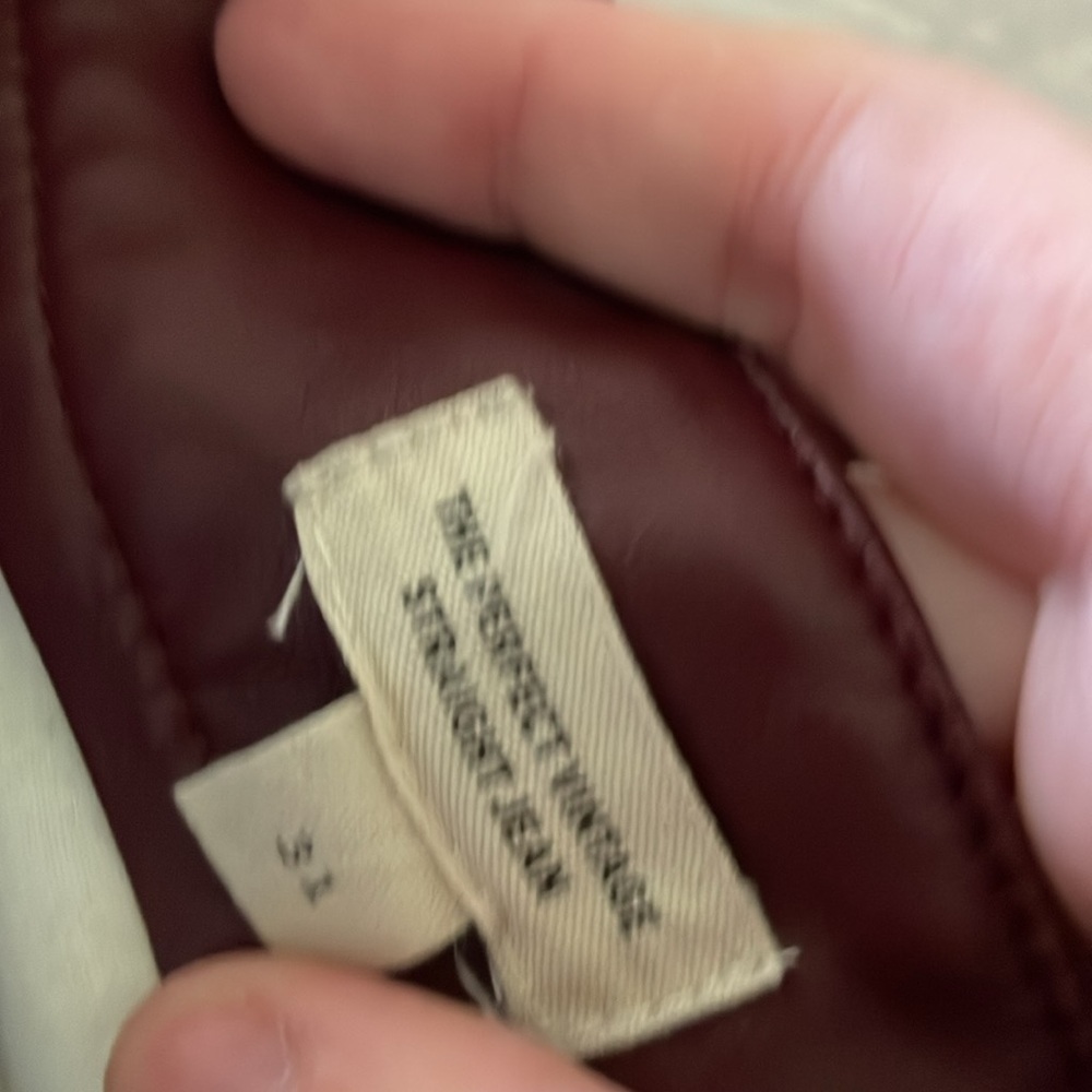 Madewell The Perfect Vintage Straight Jean: Leather Edition $148 31 - Picture 6 of 8